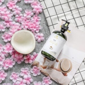 shampoo, flatlay, flower background, coconut, beautiful flowers, grapefruit, flower, nature, peach blossom, flower wallpaper, hair, hair care, hair loss, loss, background fabric, striped, the square, book
